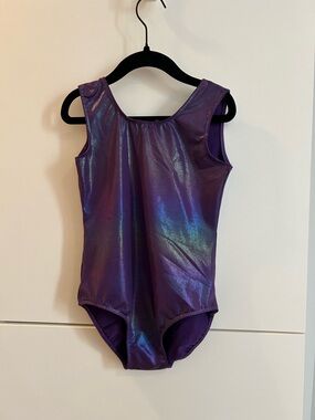 Iridescent Purple Girls' Sleeveless Leotard Size 130/ 8-9